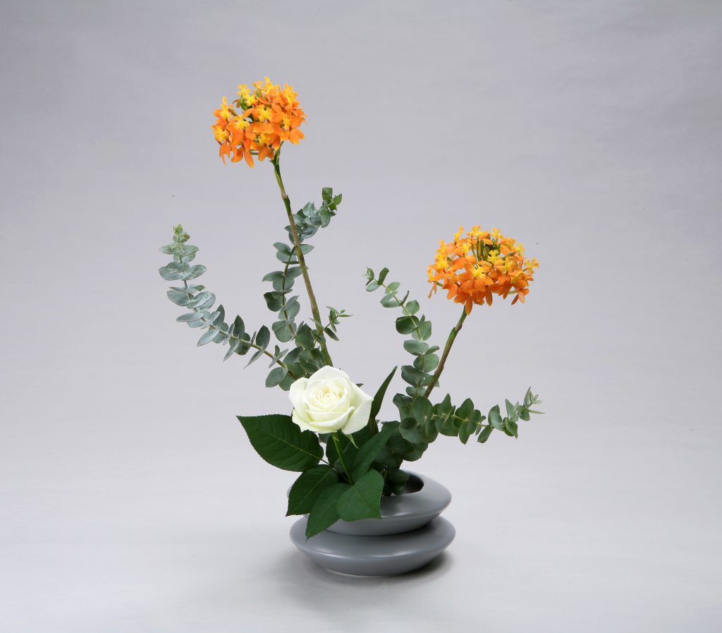 明花は、住空間の中で最小の場所、下駄箱の上や、箪笥の上などを想定して考えられた小品の形式です。明花に器一つの基本型と、二つ以上を使っていけるバージョンⅡがあります。